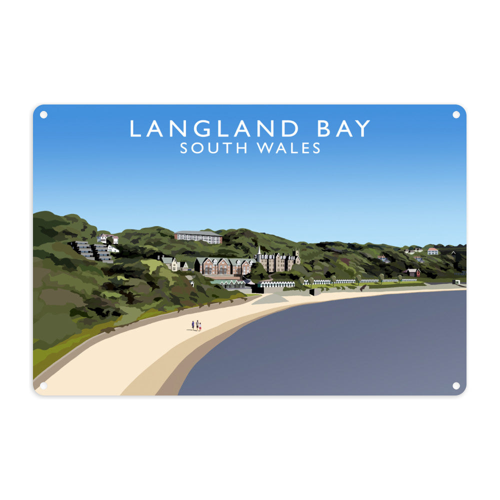Langland Bay, South Wales Metal Sign