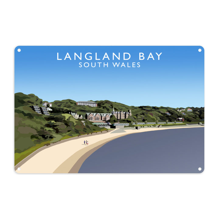 Langland Bay, South Wales Metal Sign