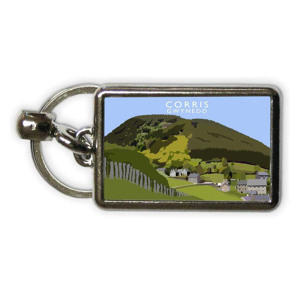 Corris, Gwynedd, Wales Metal Keyring