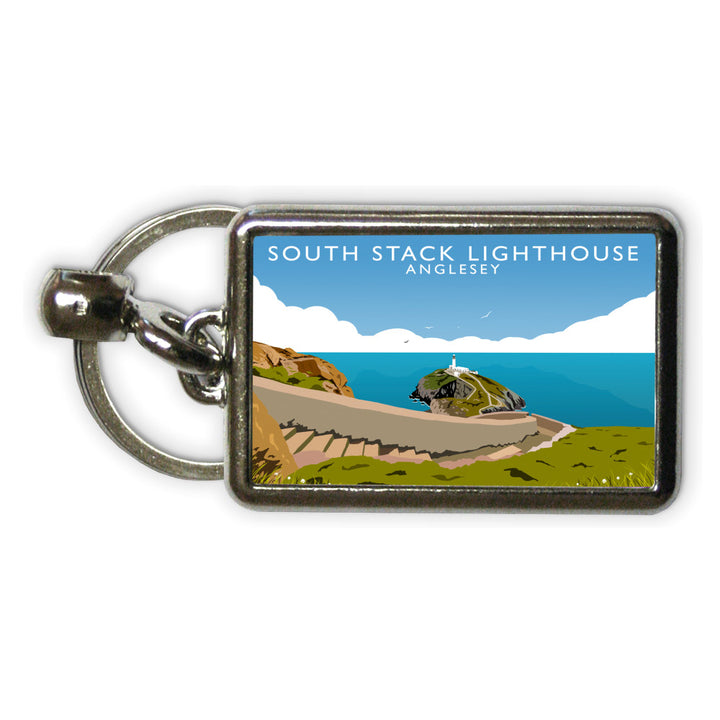 South Stack Lighthouse, Anglesey, Wales Metal Keyring