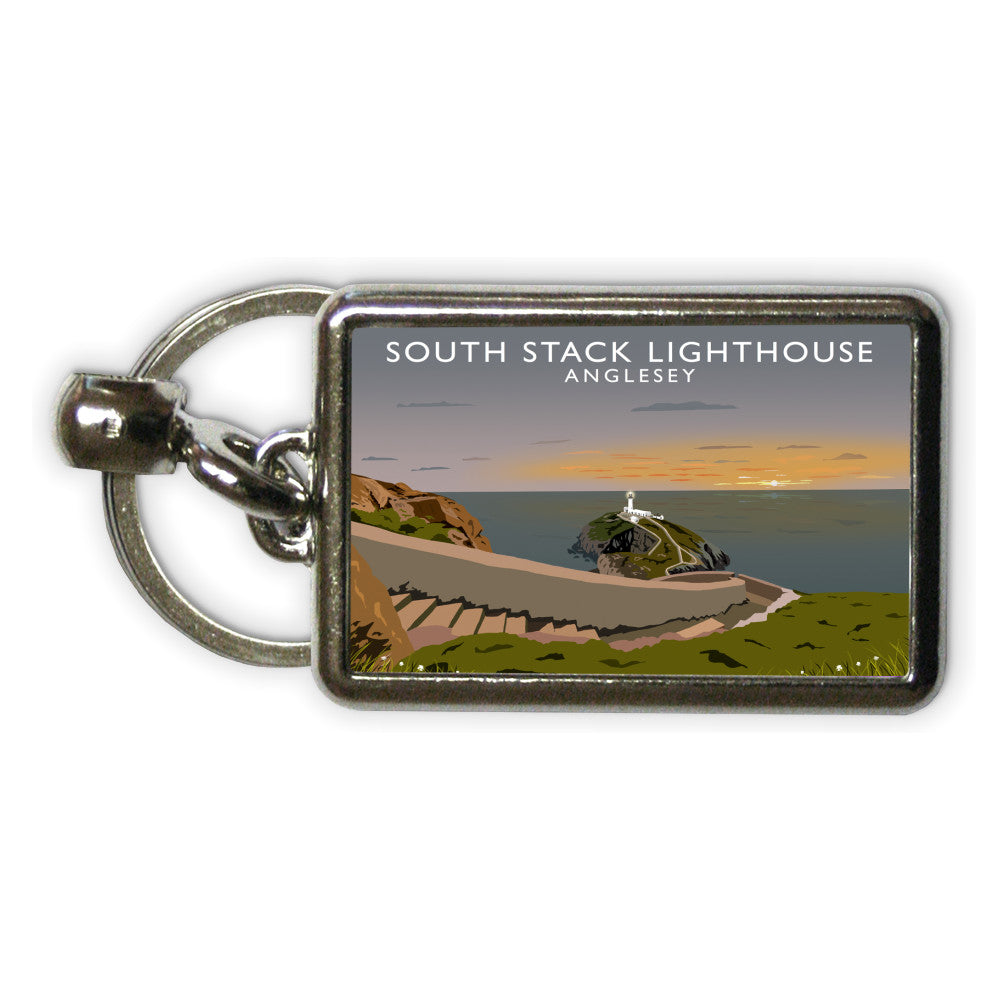 South Stack Lighthouse, Anglesey, Wales Metal Keyring
