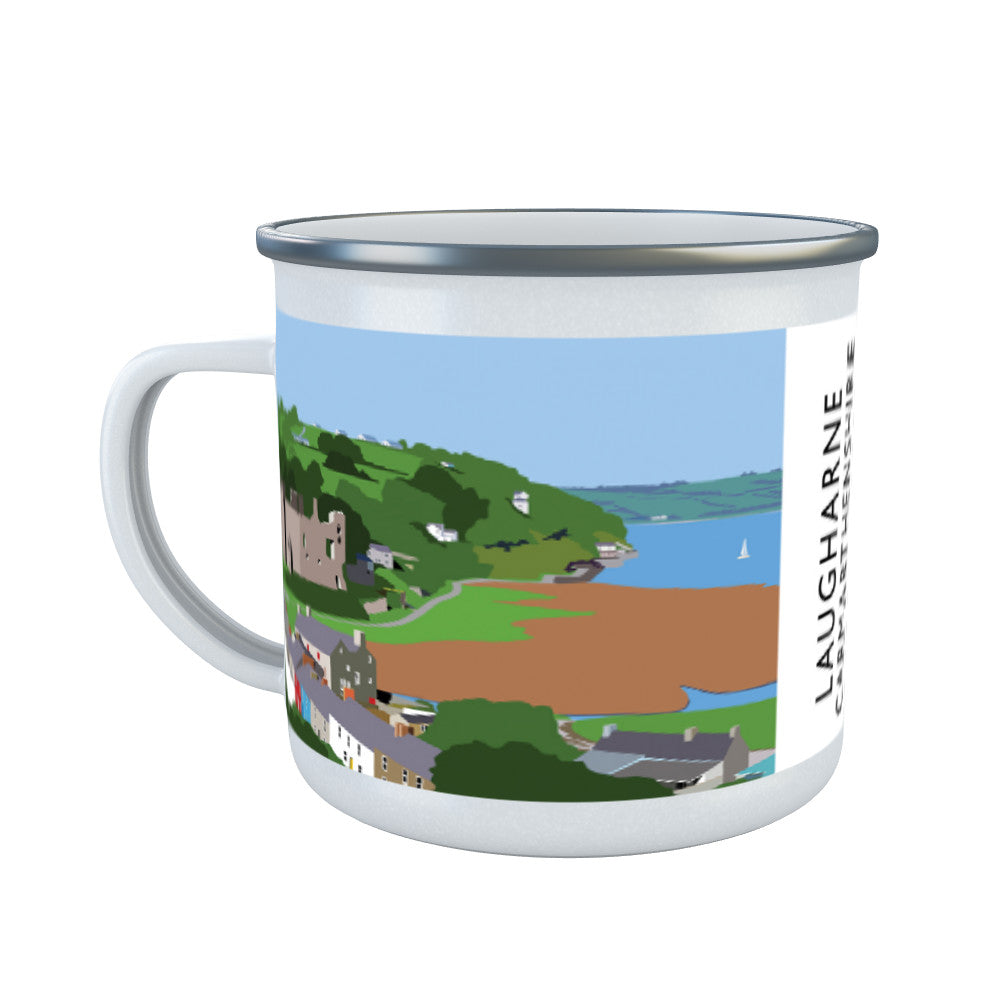Laugharne, Carmarthenshire, Wales Enamel Mug