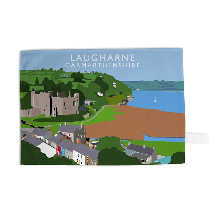 Laugharne, Carmarthenshire, Wales Tea Towel