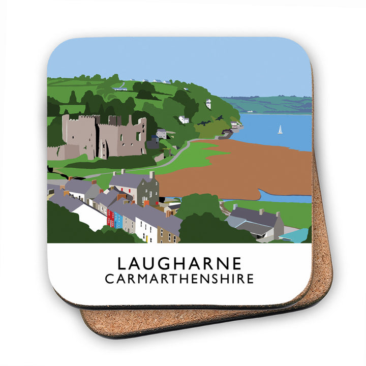 Laugharne, Carmarthenshire, Wales MDF Coaster