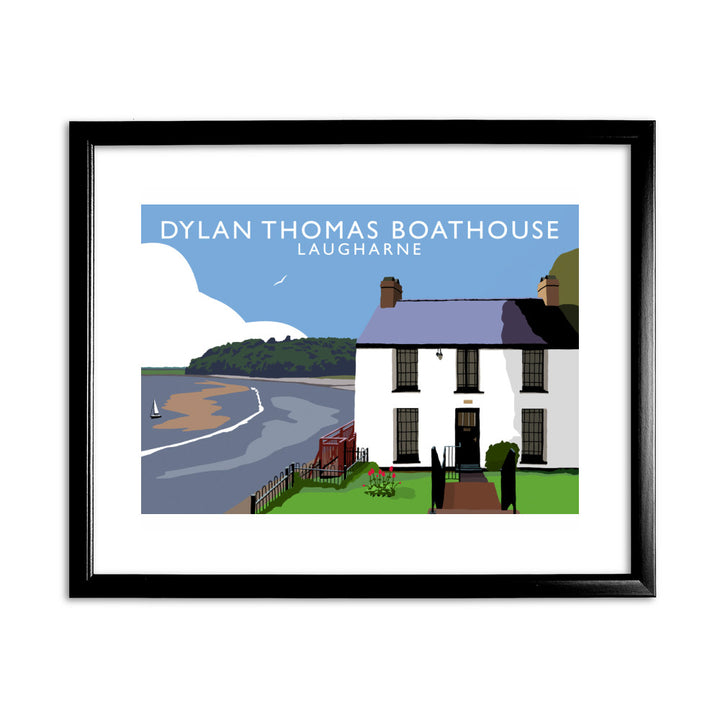 Dylan Thomas Boathouse, Laugharne, Wales 11x14 Framed Print (Black)
