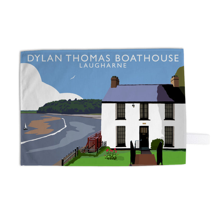 Dylan Thomas Boathouse, Laugharne, Wales Tea Towel