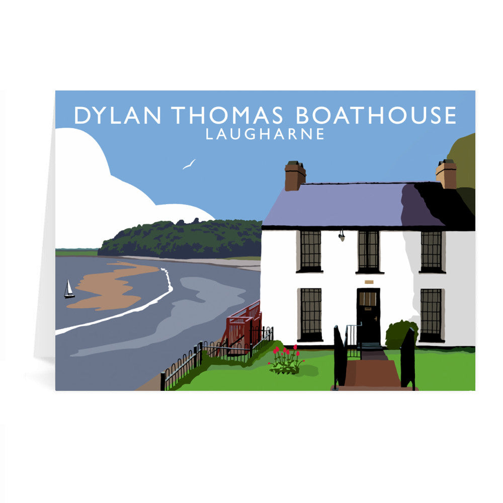 Dylan Thomas Boathouse, Laugharne, Wales Greeting Card 7x5