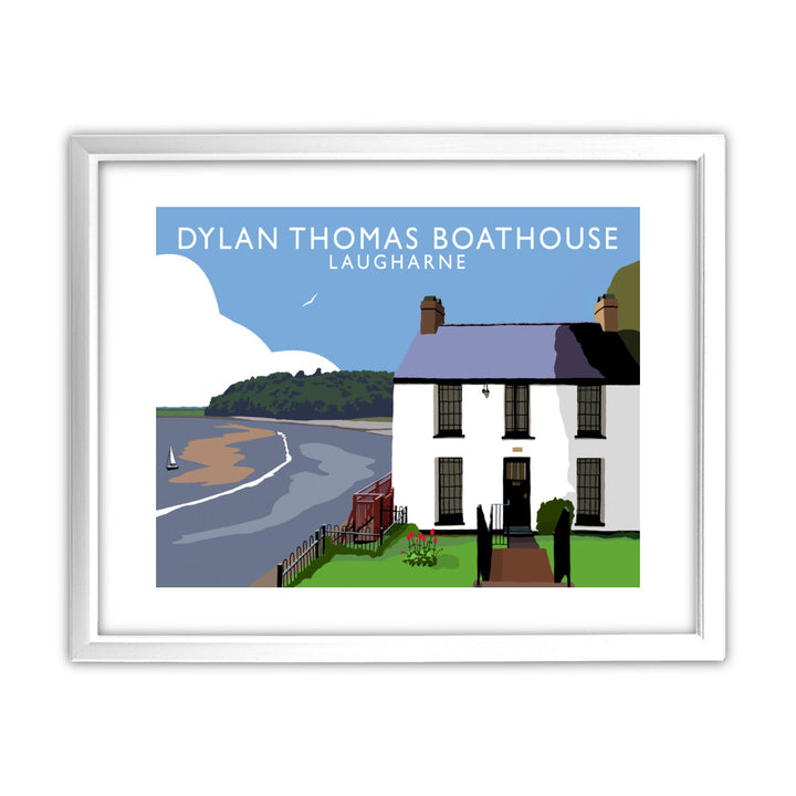 Dylan Thomas Boathouse, Laugharne, Wales 11x14 Framed Print (White)