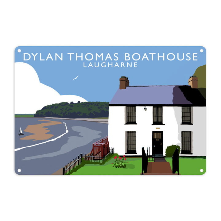 Dylan Thomas Boathouse, Laugharne, Wales Metal Sign