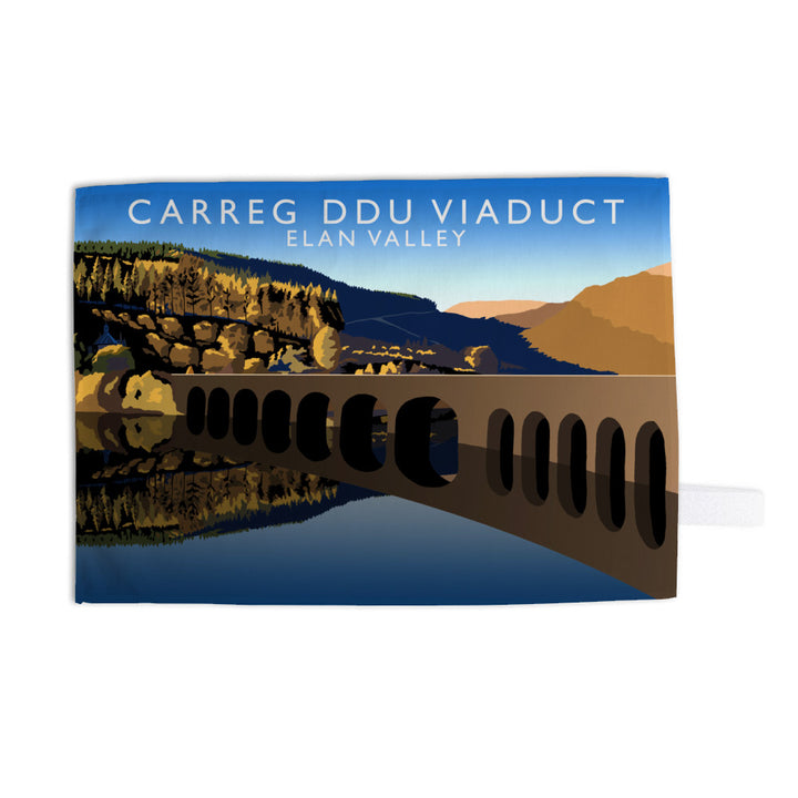 Carreg Ddu Viaduct, Elan Valley, Wales Tea Towel