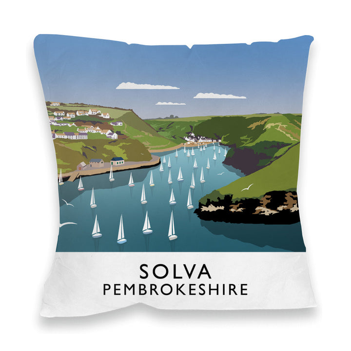 Solva, Pembrokeshire, Wales Fibre Filled Cushion