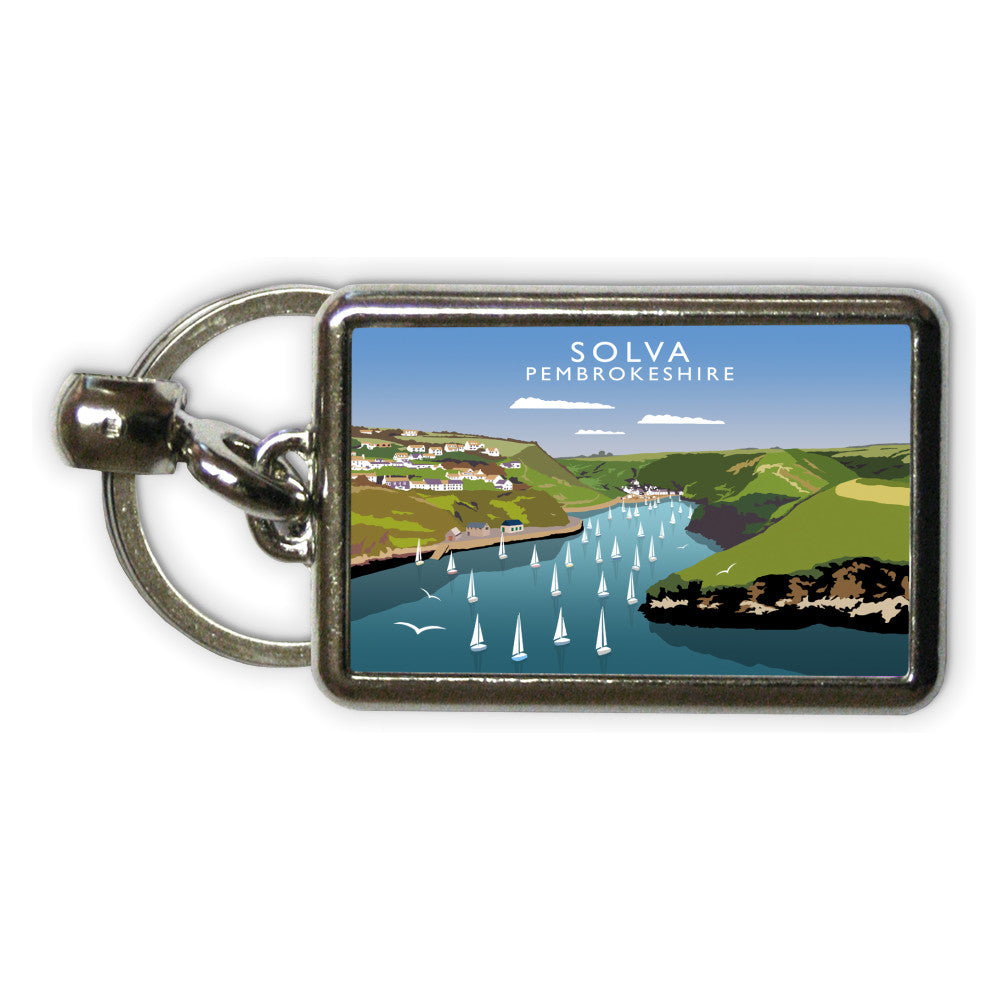 Solva, Pembrokeshire, Wales Metal Keyring