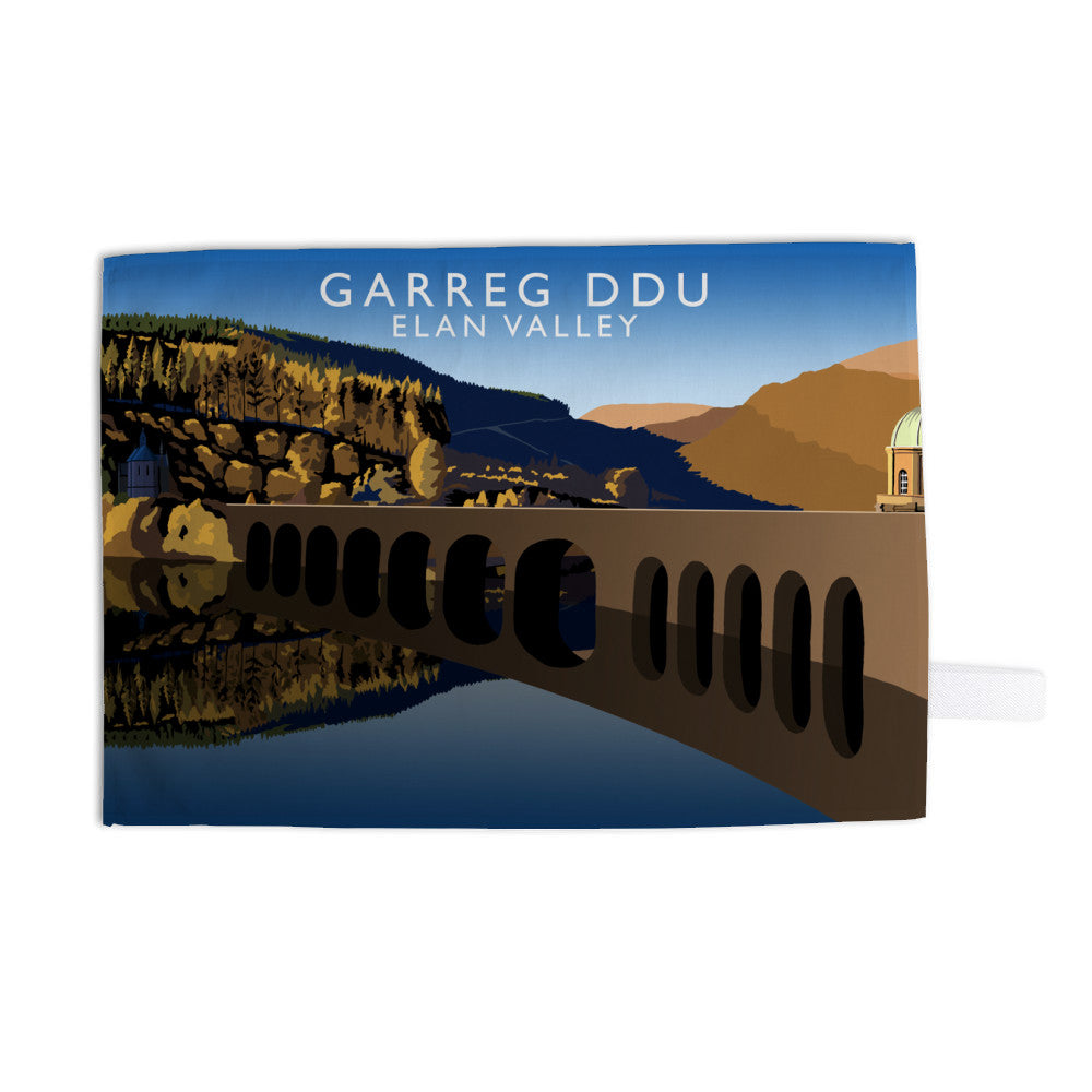 Garreg Ddu, Elan Valley, Wales Tea Towel