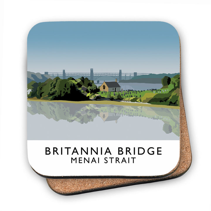 Britannia Bridge, Menai Strait, Wales MDF Coaster