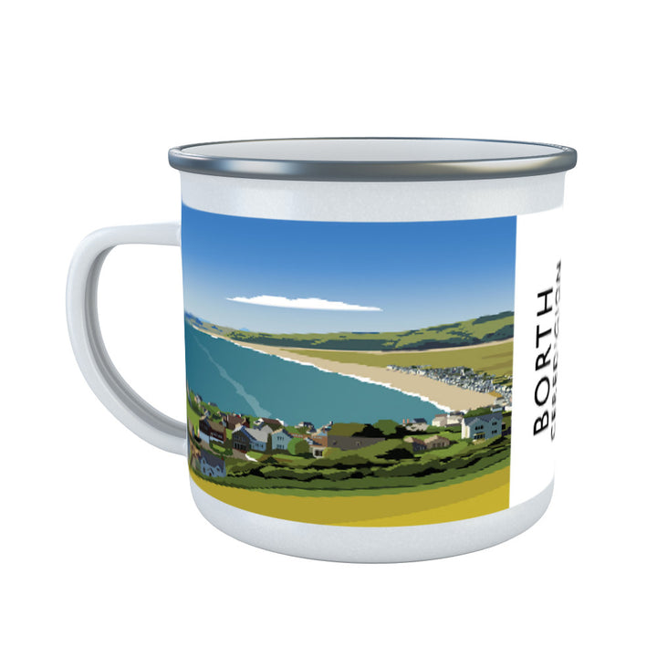 Borth, Ceredigion, Wales Enamel Mug