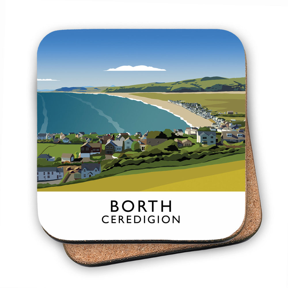 Borth, Ceredigion, Wales MDF Coaster