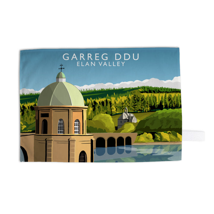 Garreg Ddu, Elan Valley, Wales Tea Towel