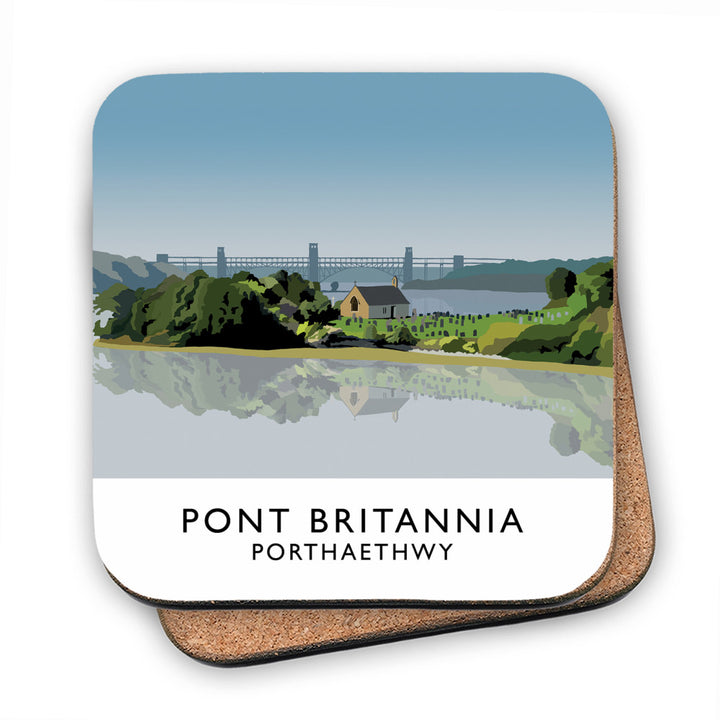 Pont Britannia, Porthaethwy, Wales MDF Coaster