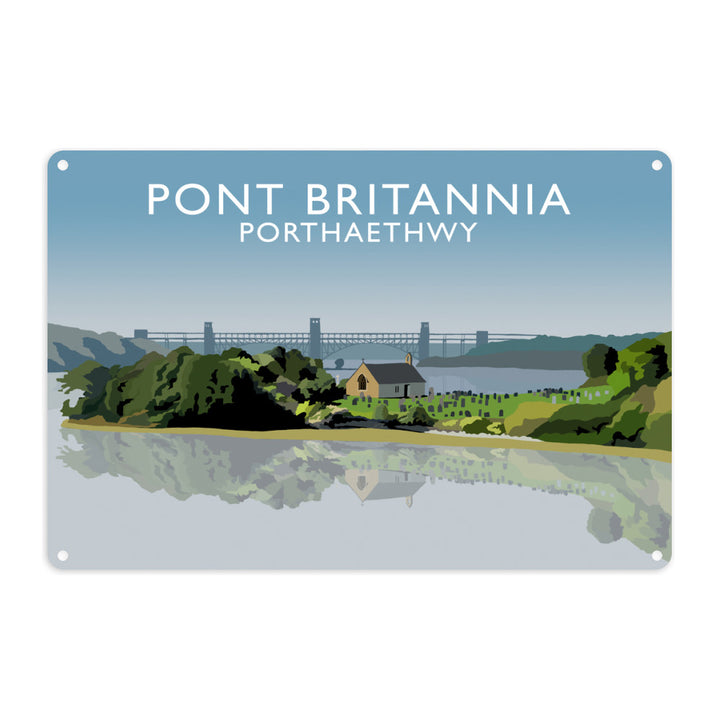 Pont Britannia, Porthaethwy, Wales Metal Sign