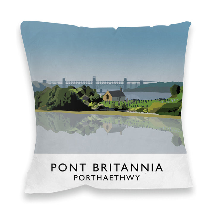 Pont Britannia, Porthaethwy, Wales Fibre Filled Cushion