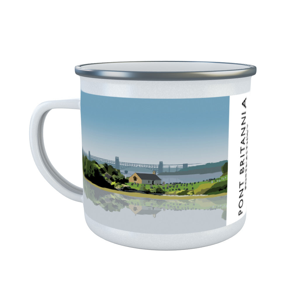 Pont Britannia, Porthaethwy, Wales Enamel Mug