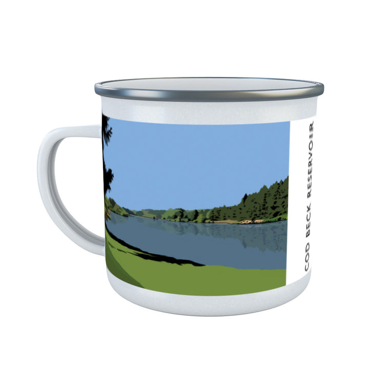 Cod Beck Reservoir, Yorkshire Enamel Mug