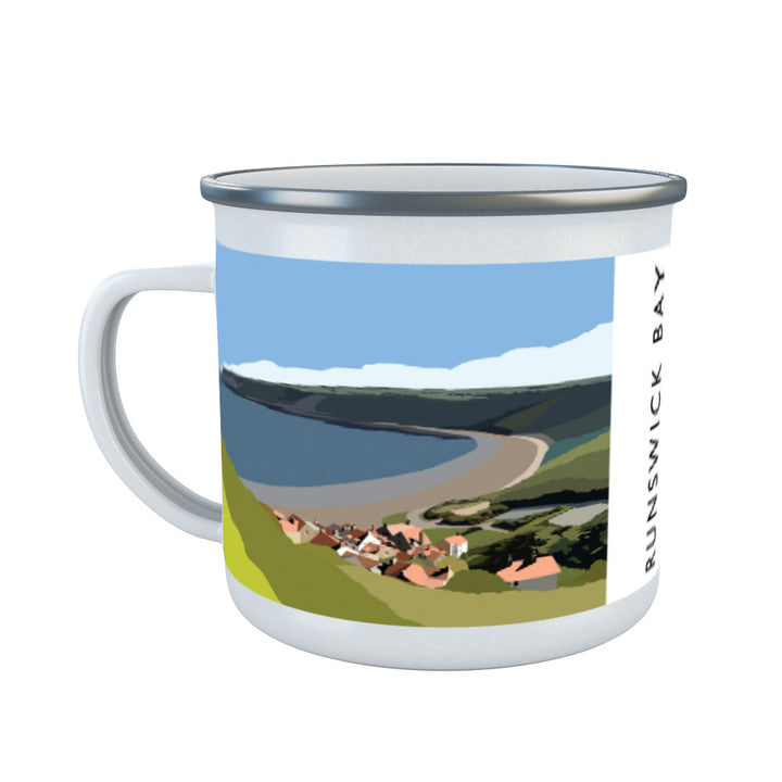 Runswick Bay, Yorkshire Enamel Mug