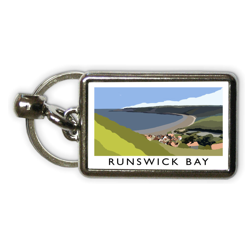 Runswick Bay, Yorkshire Metal Keyring