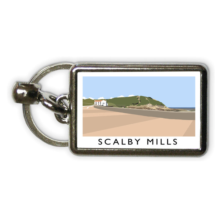 Scalby Mills, Yorkshire Metal Keyring