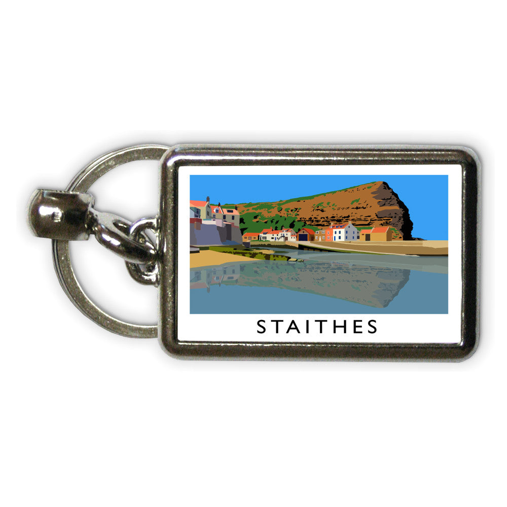 Staithes, Yorkshire Metal Keyring