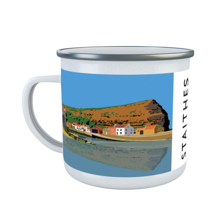 Staithes, Yorkshire Enamel Mug