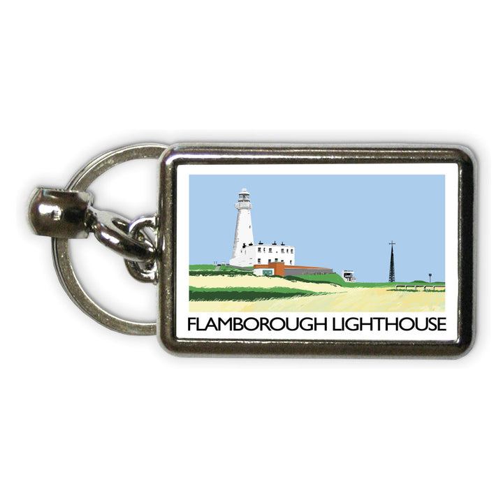 Flamborough Lighthouse, Yorkshire Metal Keyring