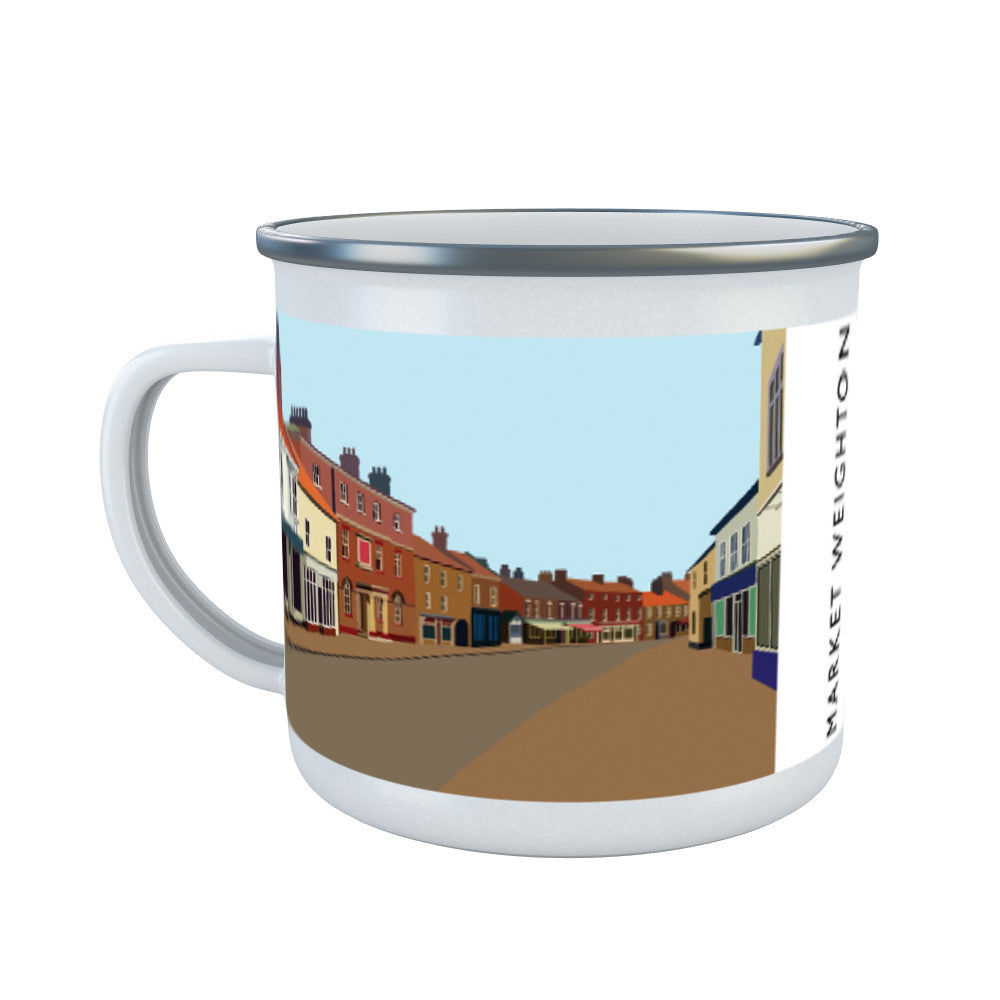 Market Weighton, Yorkshire Enamel Mug