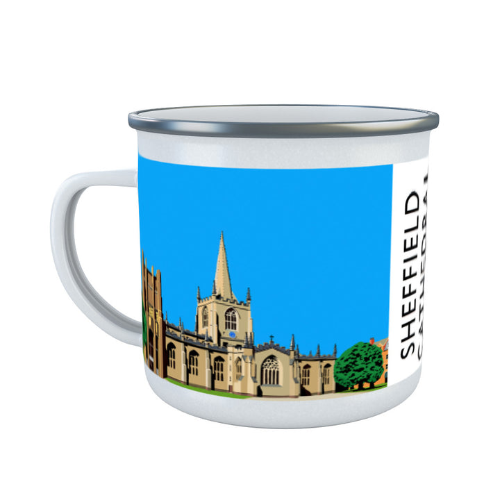 Sheffield Cathedral, Yorkshire Enamel Mug