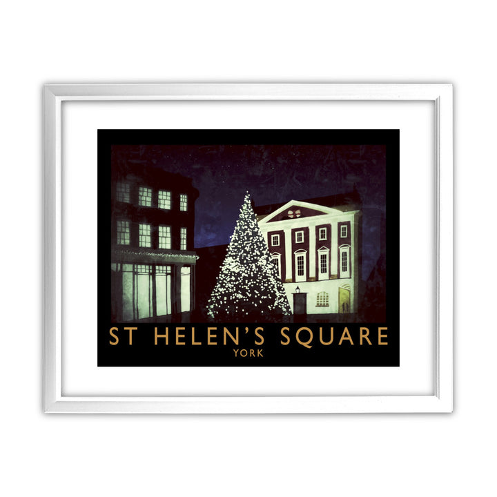 St Helens Square, York 11x14 Framed Print (White)