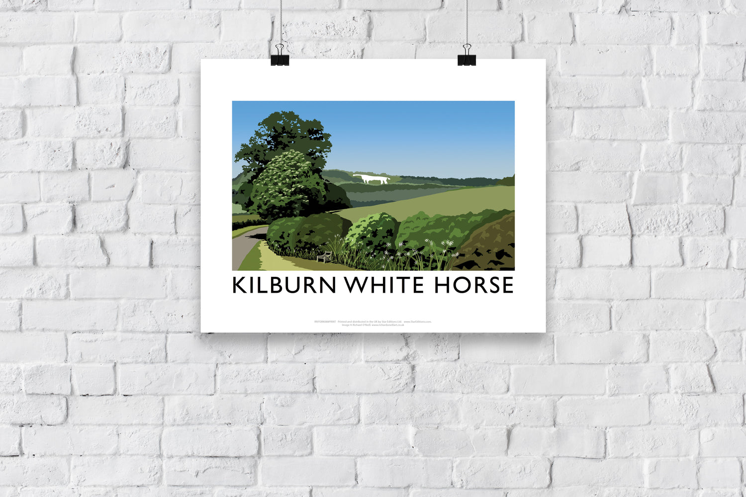 The Kilburn White Horse, Yorkshire - Art Print
