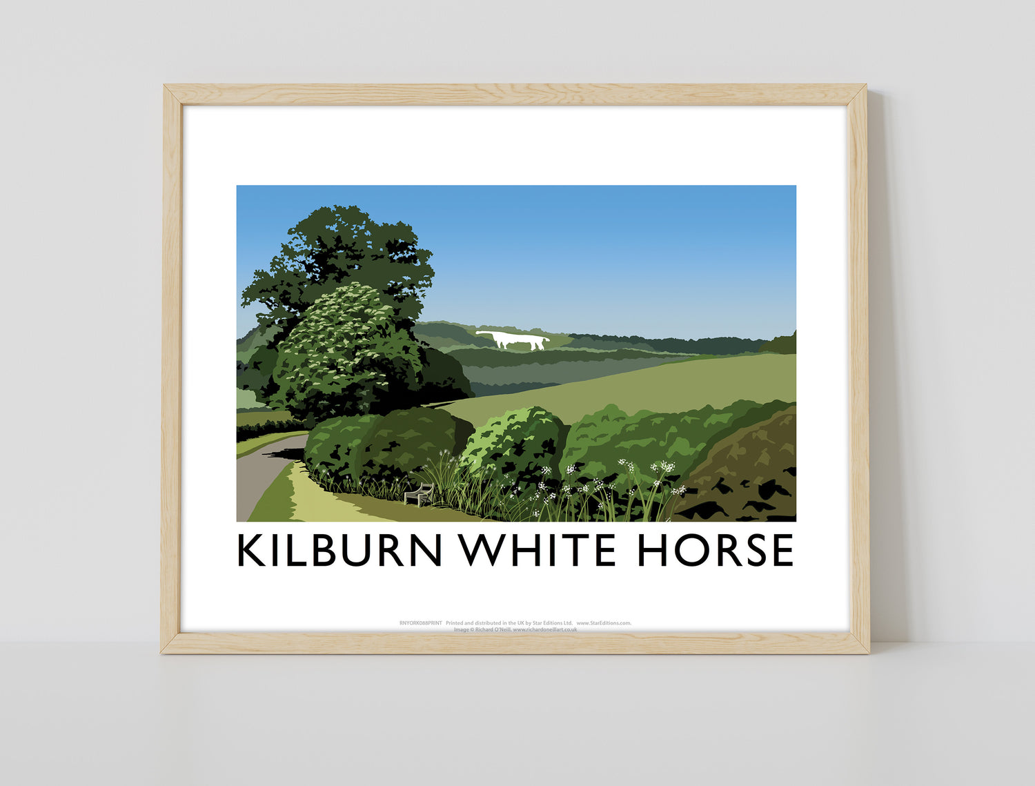 The Kilburn White Horse, Yorkshire - Art Print