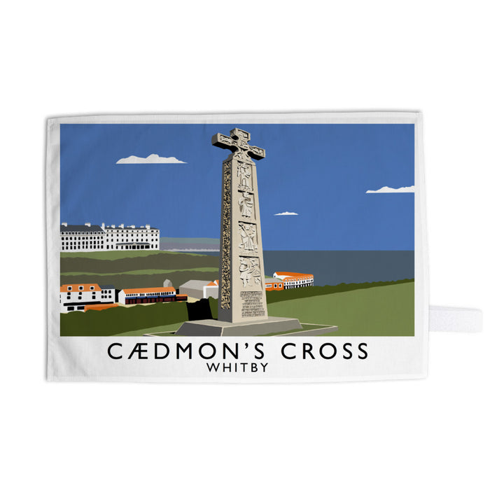 Caedmon's Cross, Whitby, Yorkshire Tea Towel