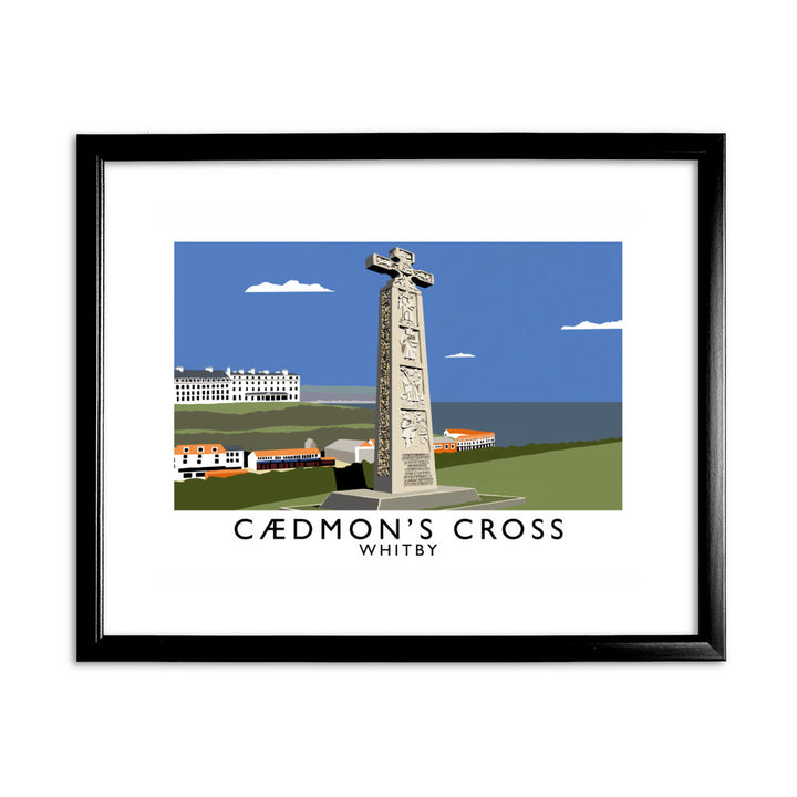 Caedmon's Cross, Whitby, Yorkshire 11x14 Framed Print (Black)