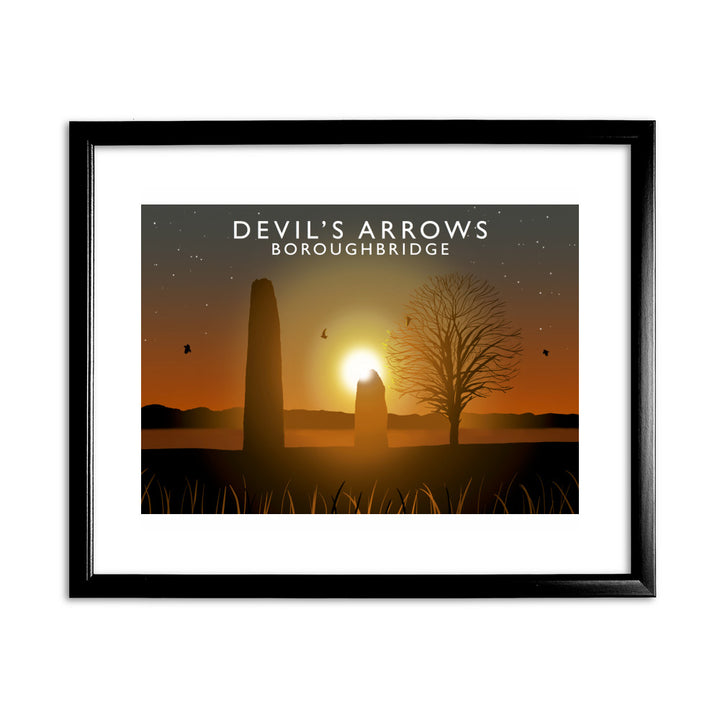 Devil's Arrows, Boroughbridge 11x14 Framed Print (Black)