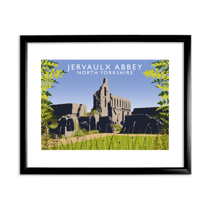 Jervaulx Abbey, North Yorkshire 11x14 Framed Print (Black)