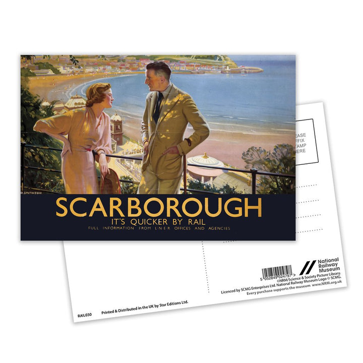 Scarborough, It's Quicker By Rail Postcard Pack of 8