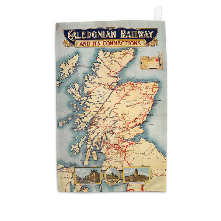 Caledonian Railway, and its connections - Tea Towel