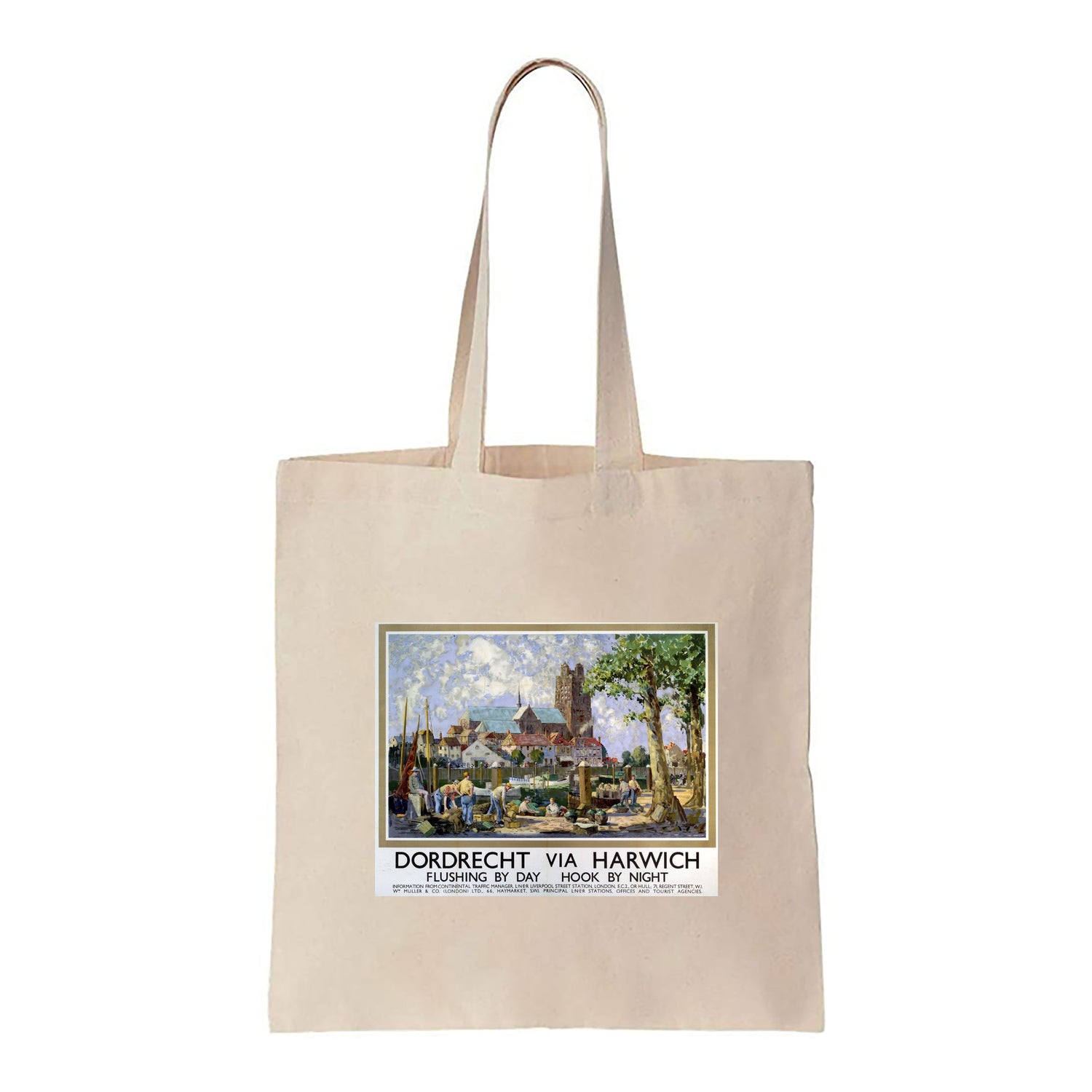 Dordrecht via Harwich - Flushing by Day, Hook by Night - Canvas Tote Bag