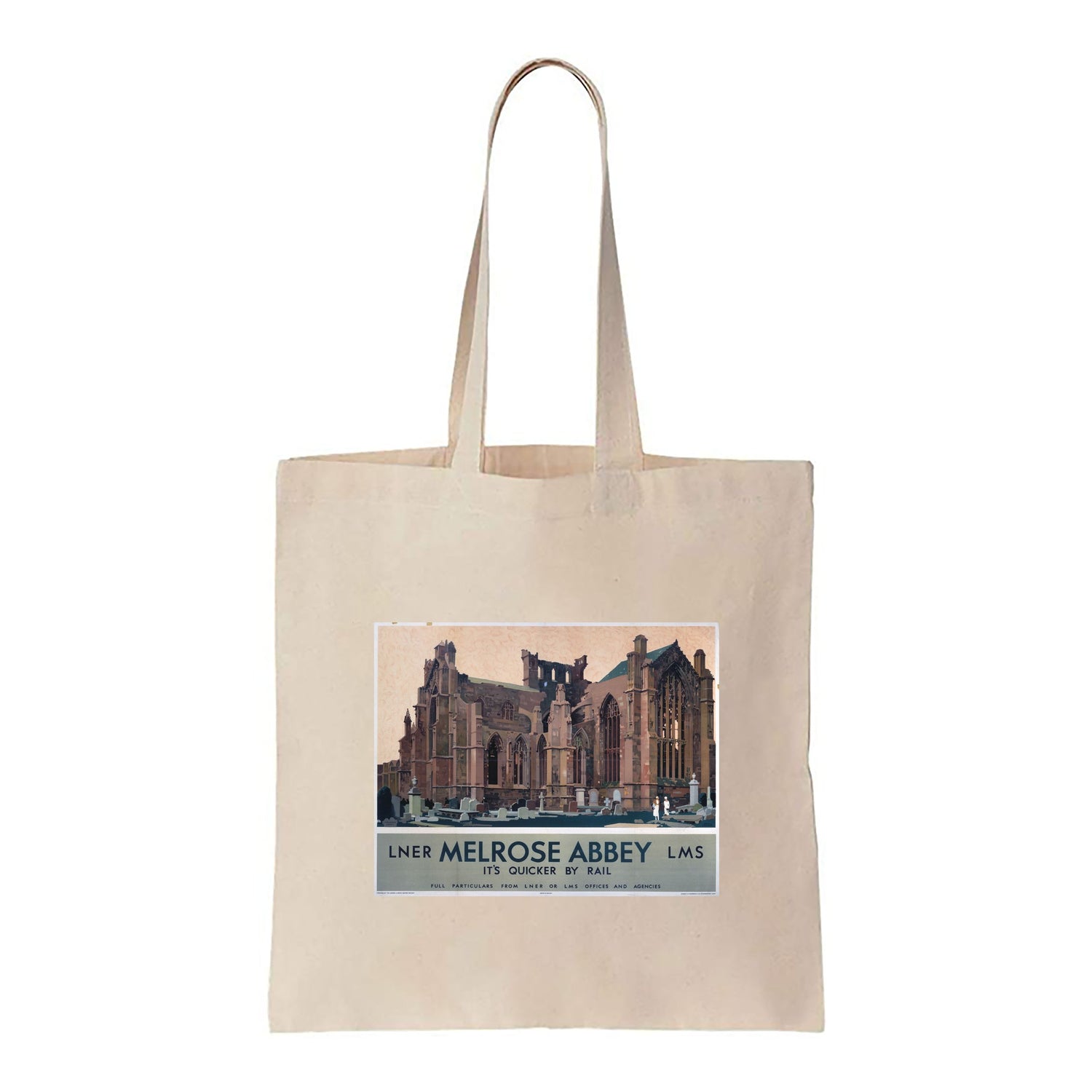Melrose Abbey - Quicker By Rail - Canvas Tote Bag