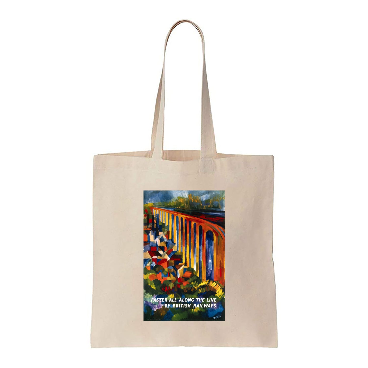 Faster all along the line by British Railways - Canvas Tote Bag