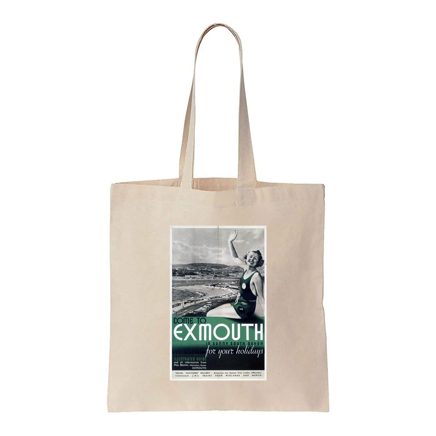 Come to Exmouth in Sunny South Devon - Canvas Tote Bag