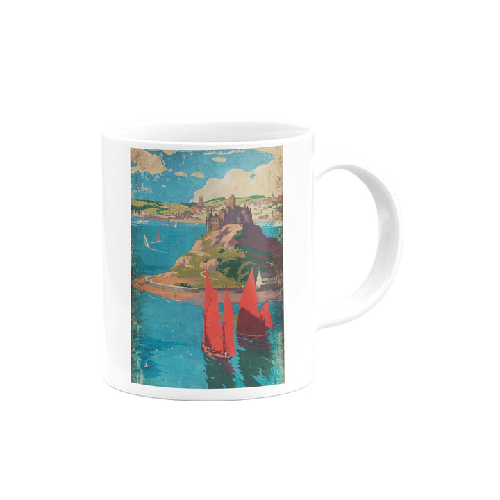 Island and Red Boats Mug