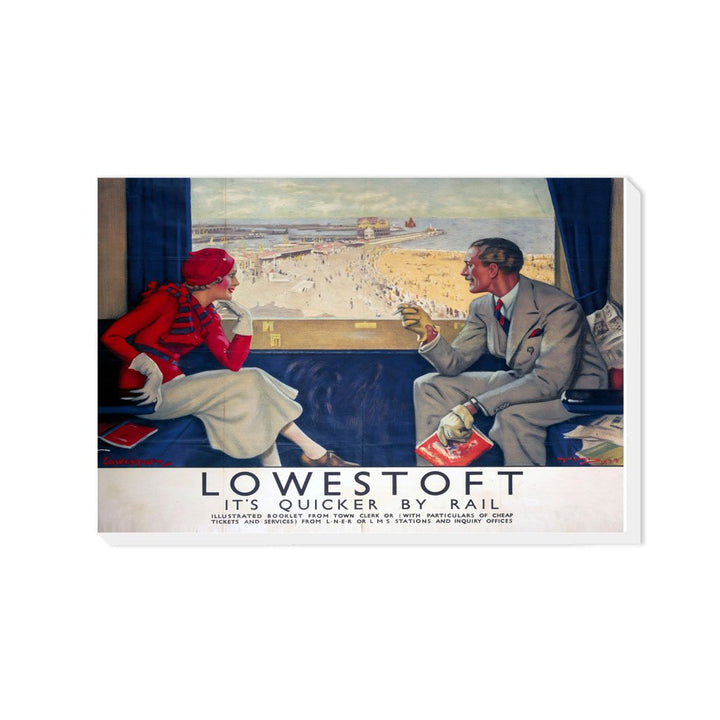 Lowestoft It's Quicker By Rail - Carriage View - Canvas