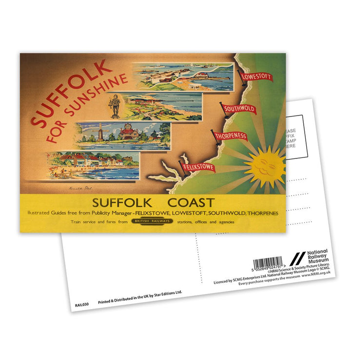 Suffolk for Sunshine - Suffolk Coast Postcard Pack of 8